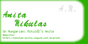 anita mikulas business card